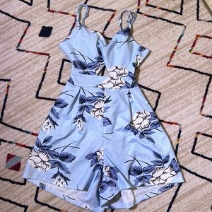 Blue Floral Romper